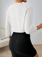 women's cropped collarless blazer jacket in white