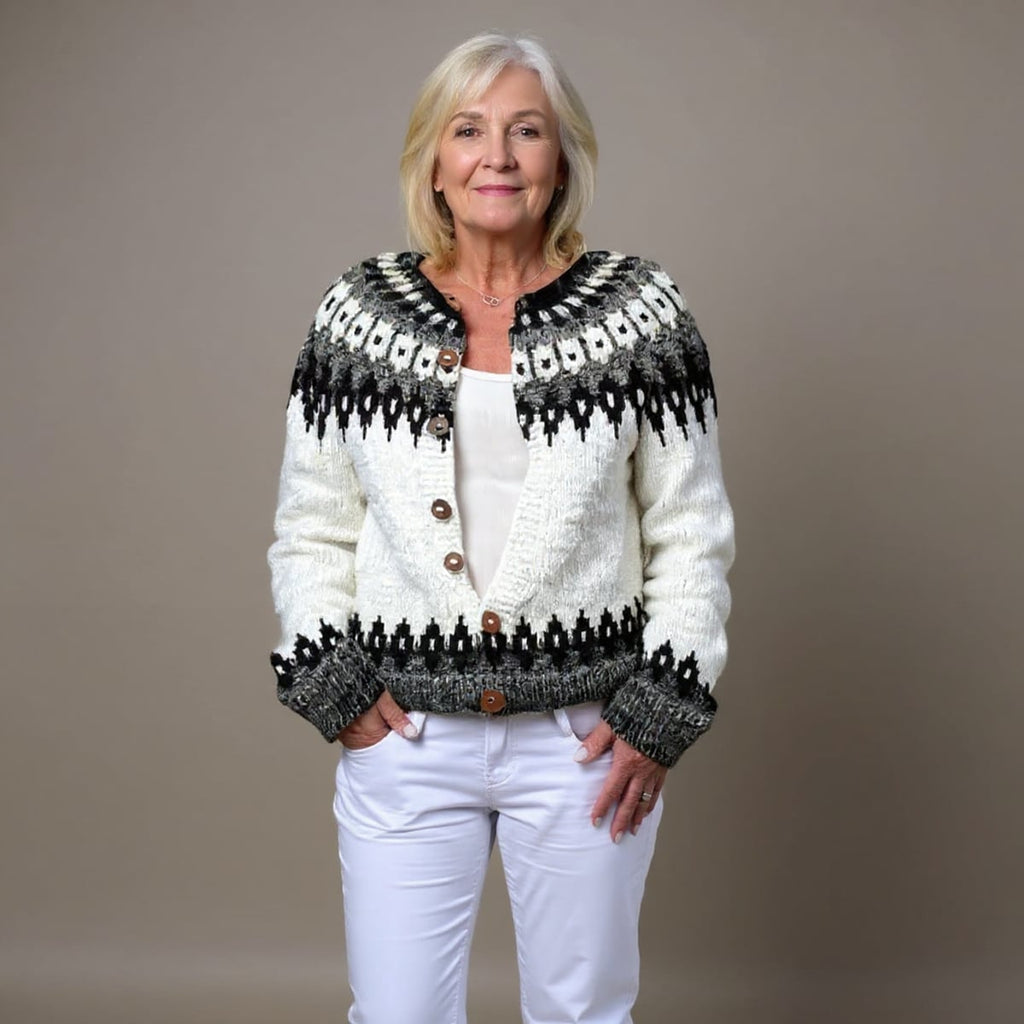 women's fair isle button-up cardigan sweater