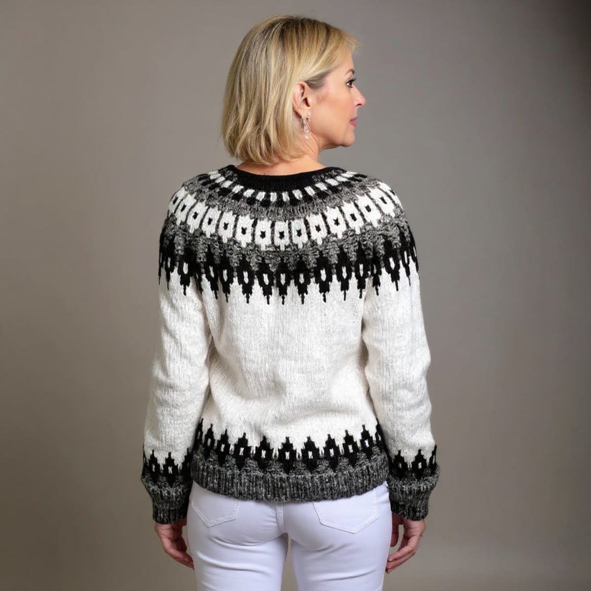 women's fair isle button-up cardigan sweater