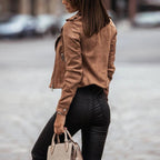 women's faux biker jacket in black for women