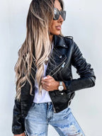 women's fitted biker jacket