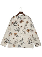 women's floral v-neck pullover sweater