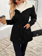 women's hooded drawstring jacket