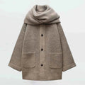 women's hooded longline cardigan sweater in khaki