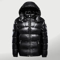 women's hooded puffer jacket in black