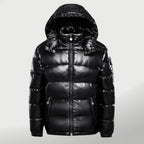 women's hooded puffer jacket in black