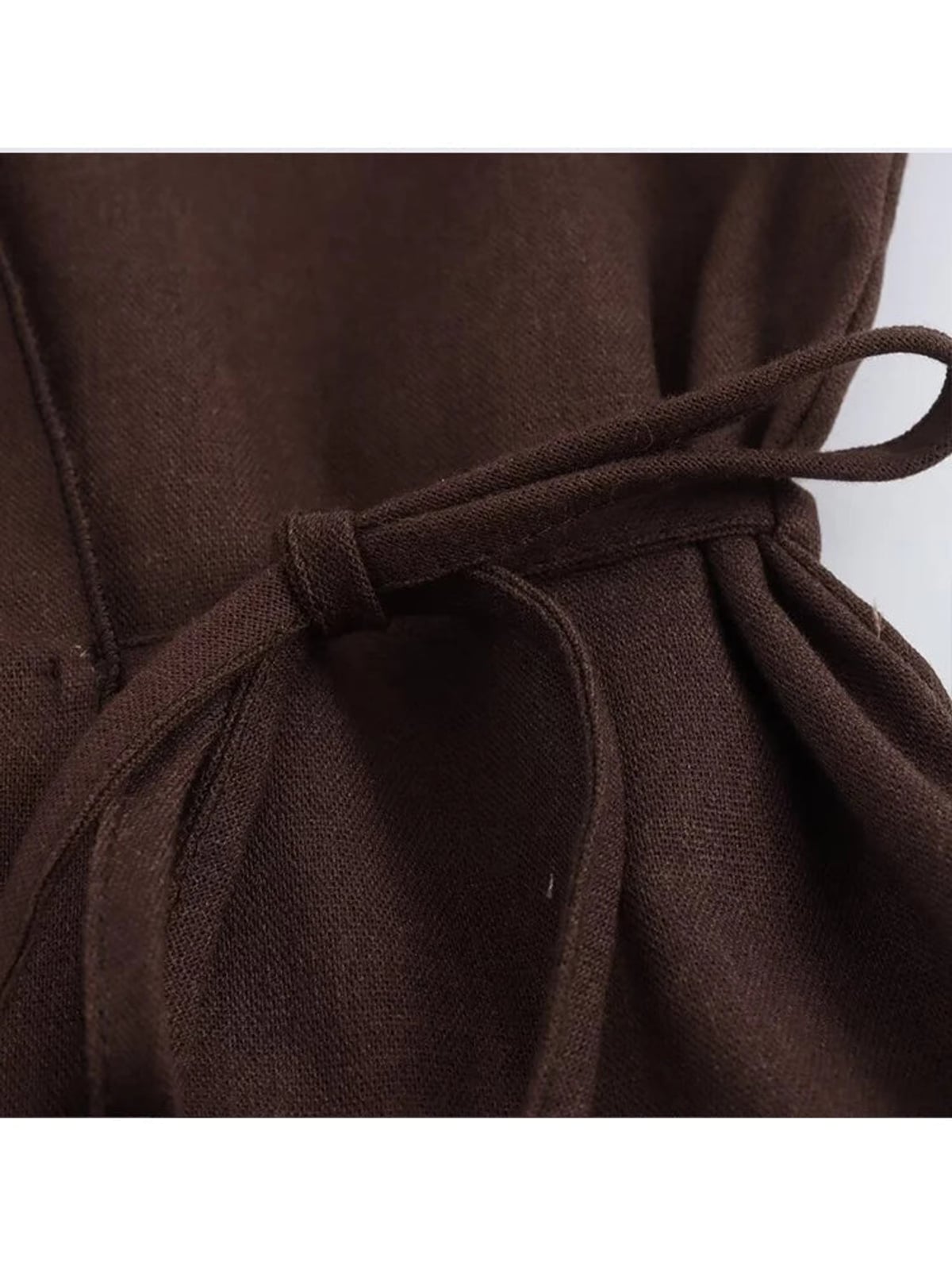 women's kimono wrap wide leg co-ord set in dark brown
