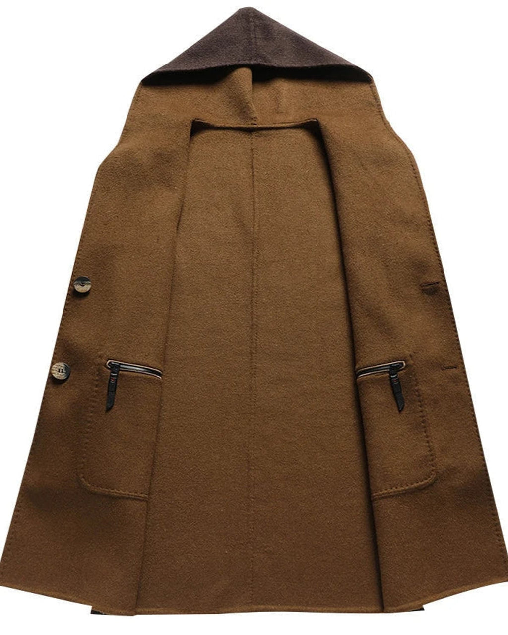 women's long hooded winter coat in brown