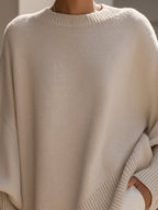 women's oversized batwing poncho sweater in beige (almost sold out)