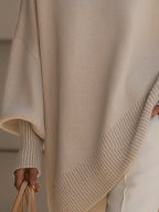 women's oversized batwing poncho sweater in beige (almost sold out)