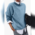 women's oversized crew neck sweater in blue