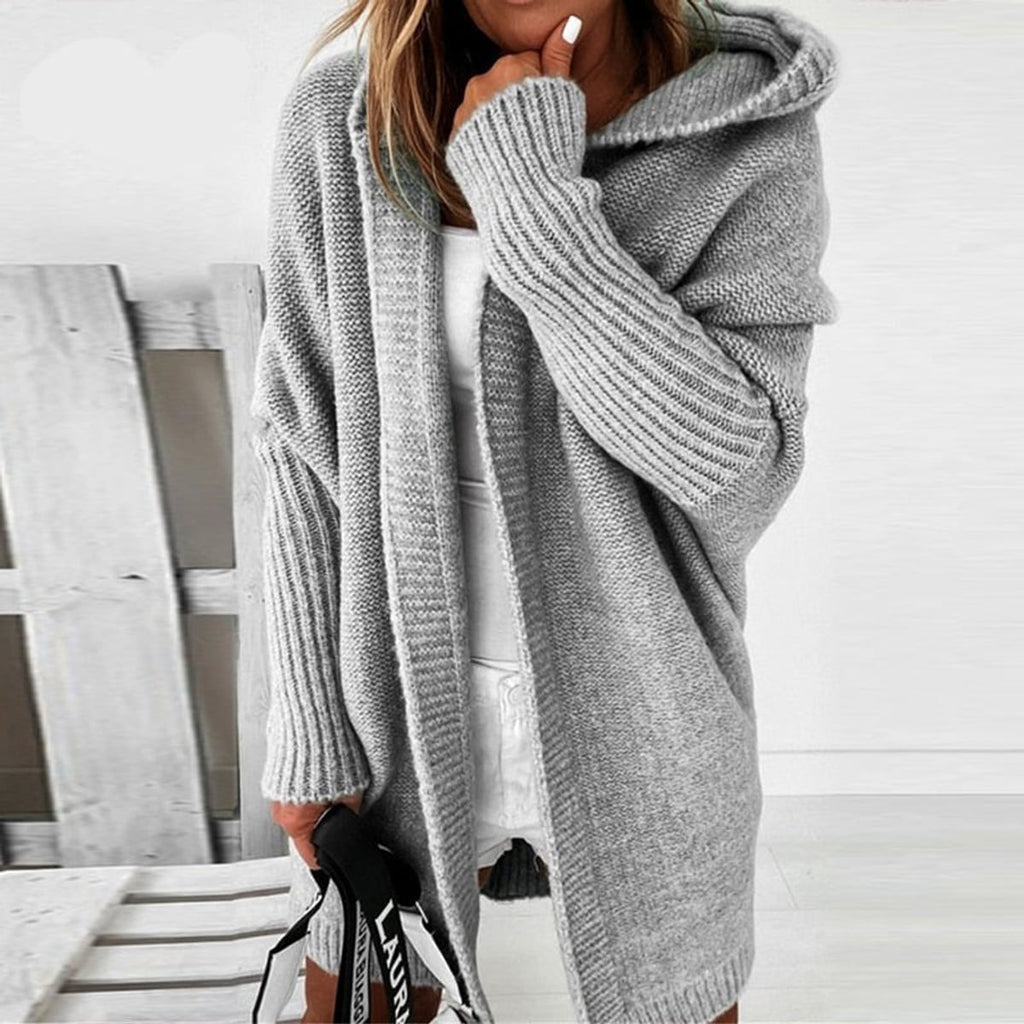 women's oversized hooded cardigan sweater