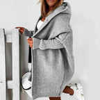 women's oversized hooded cardigan sweater
