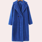 women's oversized hooded fleece jacket in blue