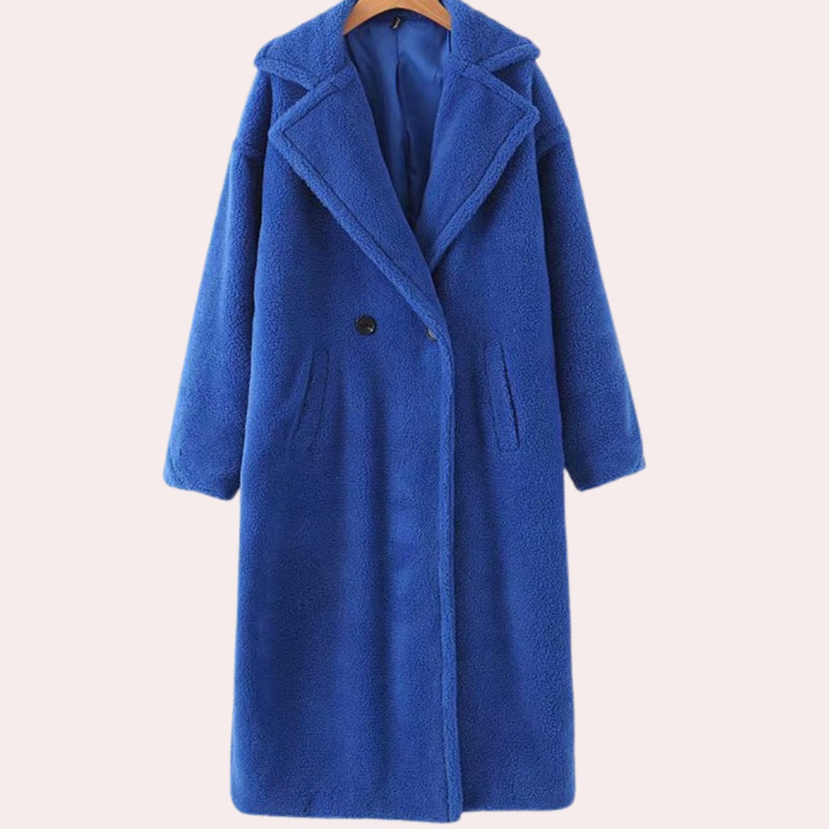 women's oversized hooded fleece jacket in blue
