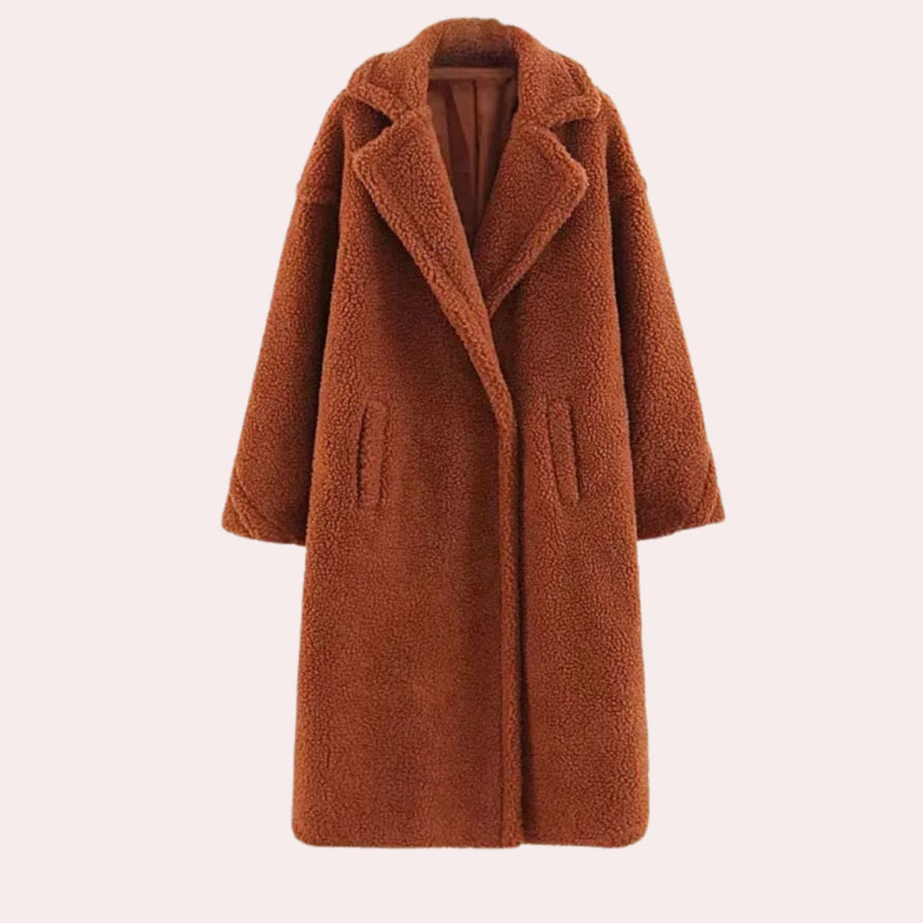 women's oversized hooded fleece jacket in brown
