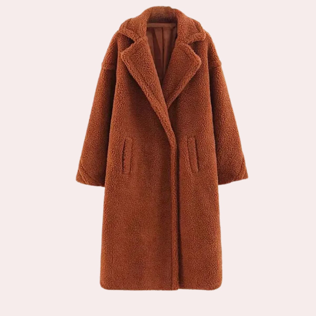 women's oversized hooded fleece jacket in brown