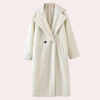 women's oversized hooded fleece jacket in white