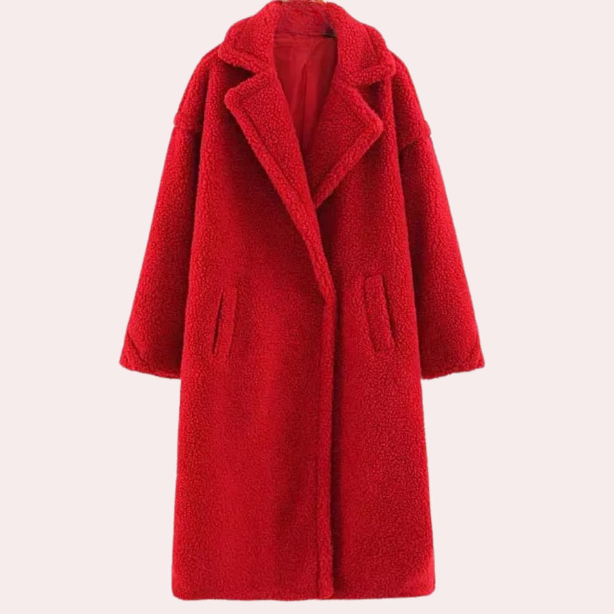women's oversized hooded fleece jacket in red