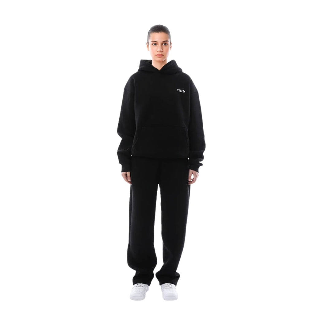 women's oversized hoodie tracksuit set in black