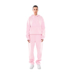 women's oversized hoodie tracksuit set in light pink