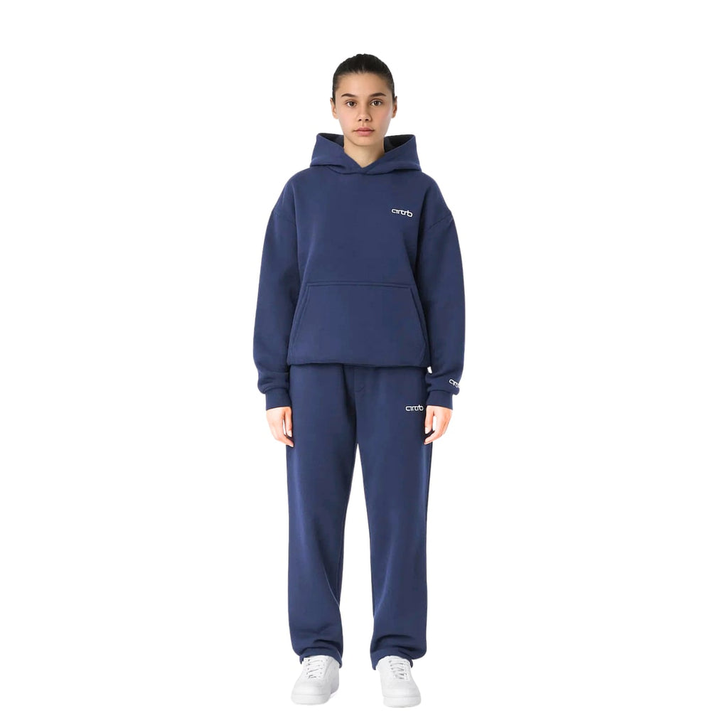 women's oversized hoodie tracksuit set in blue