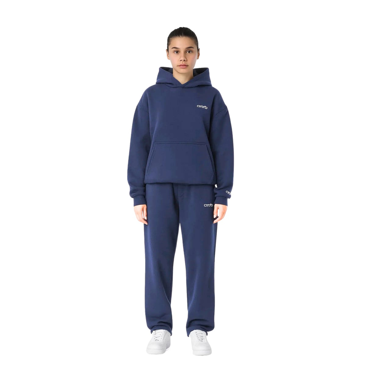 women's oversized hoodie tracksuit set in blue