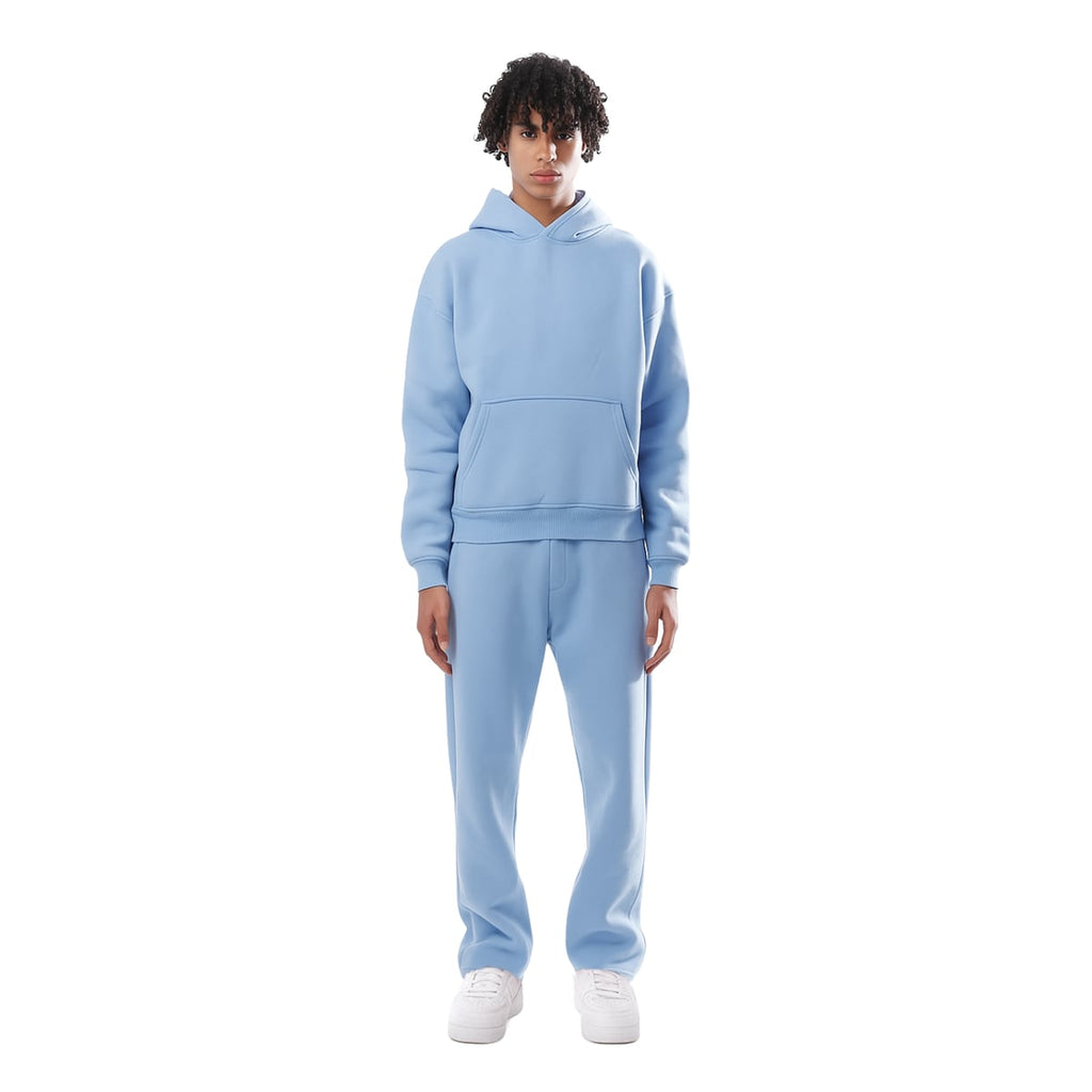 women's oversized hoodie tracksuit set in light blue