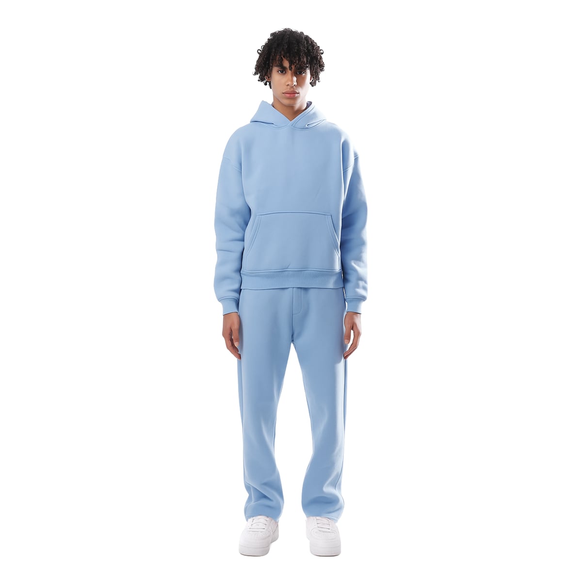 women's oversized hoodie tracksuit set in light blue