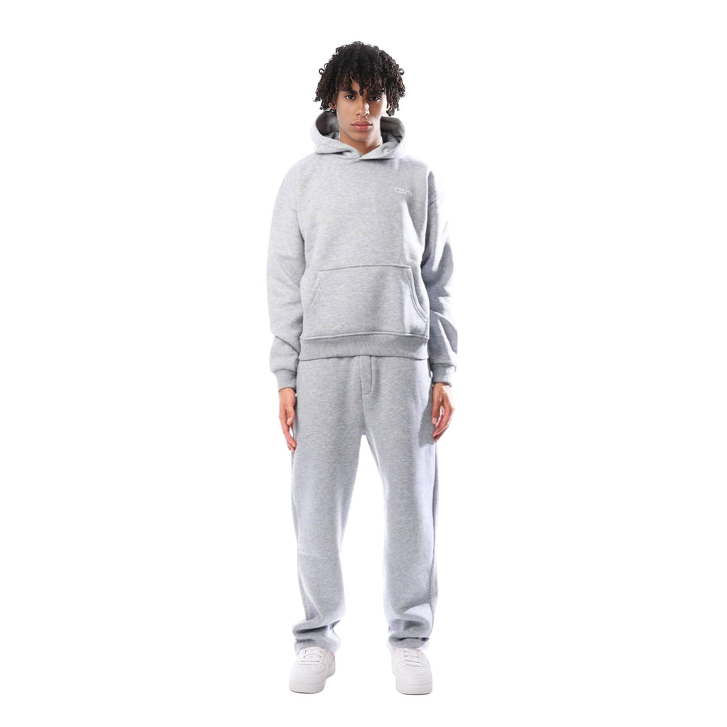 women's oversized hoodie tracksuit set in light gray