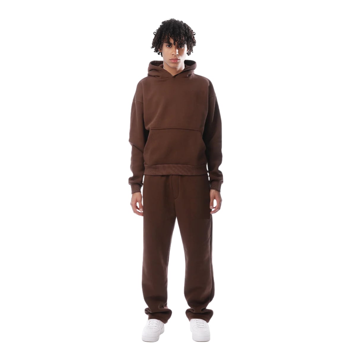 women's oversized hoodie tracksuit set in brown
