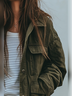 women's oversized military jacket