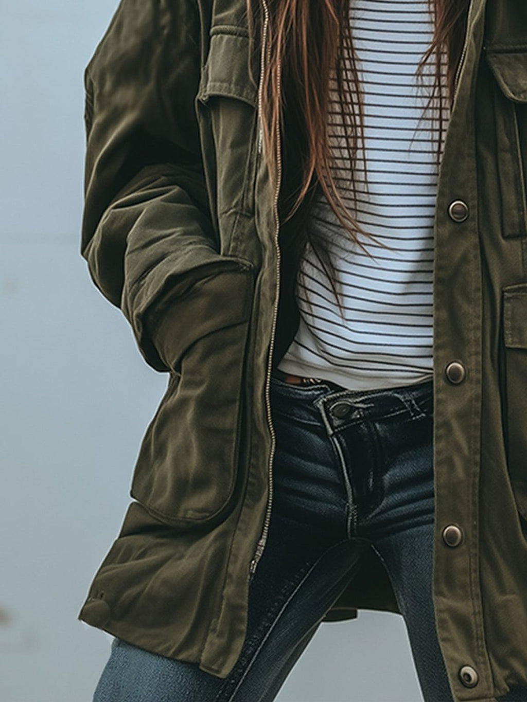women's oversized military jacket