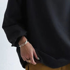 women's oversized mock neck long sleeve top in black