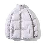 women's oversized puffer jacket stand collar in gray