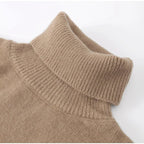 women's oversized pullover turtleneck sweater in coffee