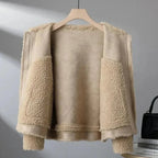 women's oversized shrug teddy jacket in khaki