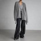 women's oversized v-neck knit cardigan