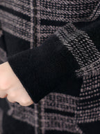 women's plaid hooded zip-up jacket in gray