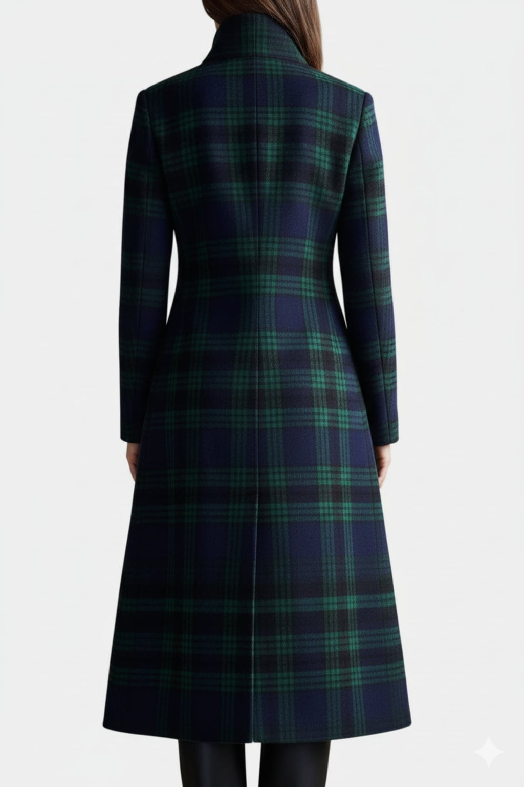 women's plaid long coat