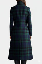 women's plaid long coat