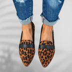 women's pointed toe slip-on loafers in yellow/orange 