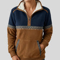 women's quarter zip sherpa collar sweatshirt in brown
