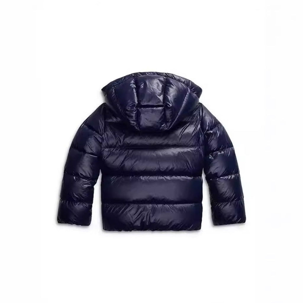 women's quilted hooded puffer jacket in dark navy