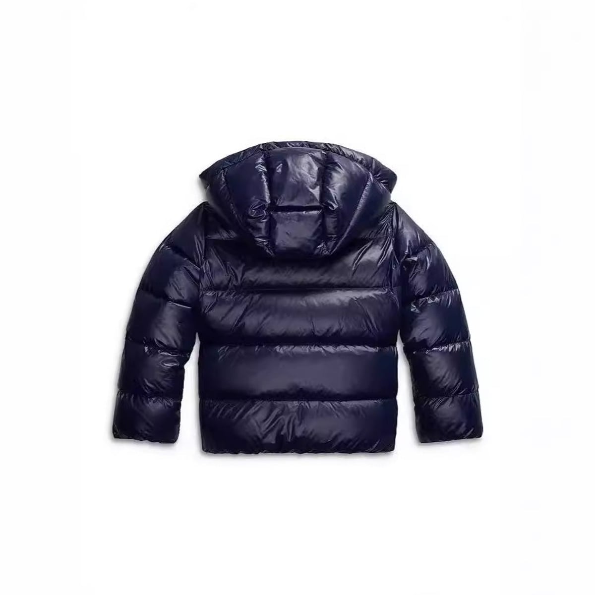 women's quilted hooded puffer jacket in dark navy