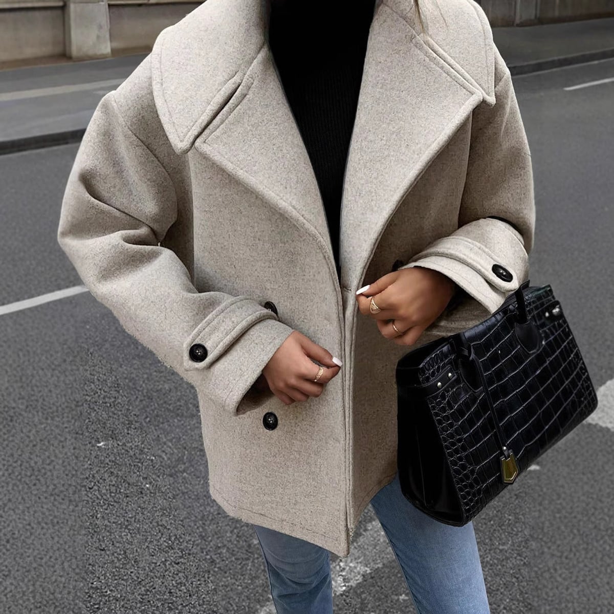 women's relaxed double-breasted jacket