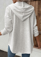 women's relaxed fit button-up hoodie