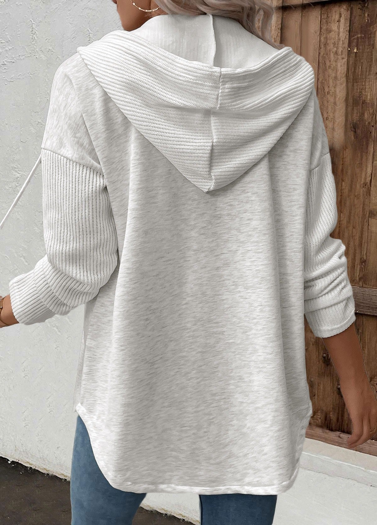women's relaxed fit button-up hoodie