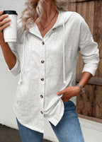 women's relaxed fit button-up hoodie