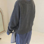 women's relaxed fit button-up knit cardigan
